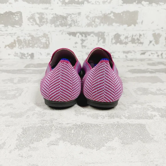 New Rothy's The Loafer Pink/Grey Stripes Slip On Round Toe Loafers E361 - Picture 2 of 8